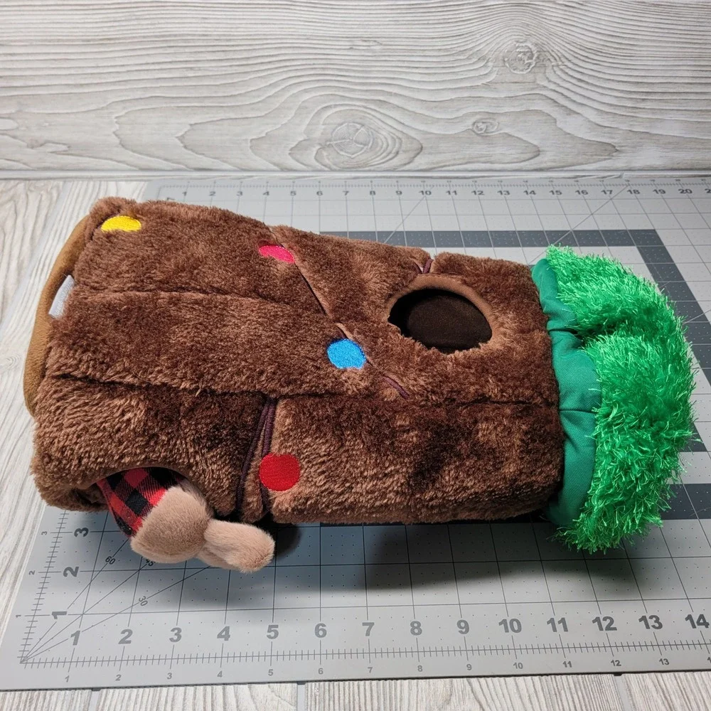 Frisco Holiday Hide and Seek Monkey Christmas Lights Tree Trunk Plush Dog Toy‎
